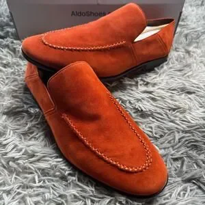 Aldo | Shoes | Aldo Salaman Mens Orange Suede Loafers | Poshmark display picture 1